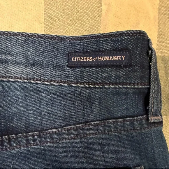 Citizens Of Humanity Slim Straight Leg Dark Wash Blue Jeans Denim Stretch 27 - Picture 4 of 7
